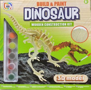 build and paint wooden construction kit dinosaur