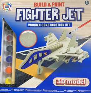 build and paint wooden construction kit fighter jet