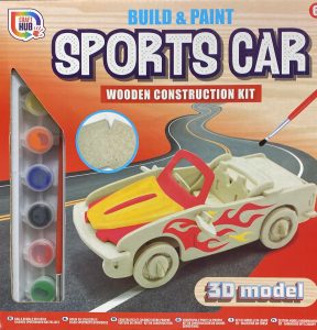 build and paint wooden construction kit sports car