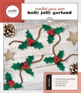 holly jolly garland christmas crochet kit